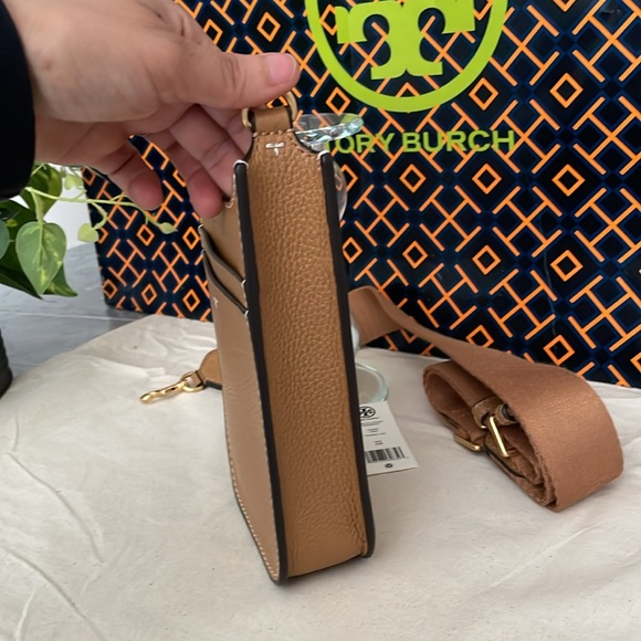 NWT Tory Burch Thea Cellphone Smartphone Pebble Leather Crossbody Black … - Picture 10 of 16